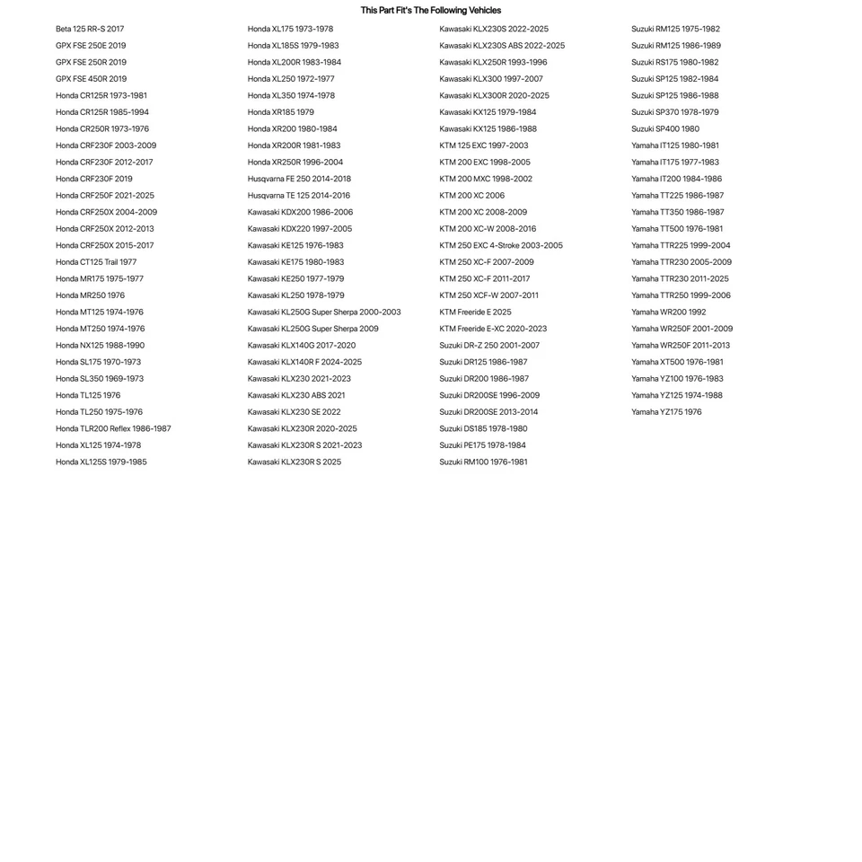 Tubo de motocicleta Tusk Severe Duty 3 mm 100/100x18 para Suzuki RS175 1980-1982 Foto 2 de 4