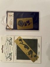 Two Stencil Or Embossing Plates: Sunflower And Watering Cans