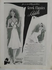 1941 Radelle Greek classics women's slip lingerie worldly goddess vintage ad