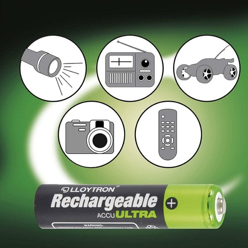 LLOYTRON AA 800-2700 mAh AAA 550-1100 mAh RECHARGEABLE BATTERIES PRECHARGED NiMH - Picture 52 of 54