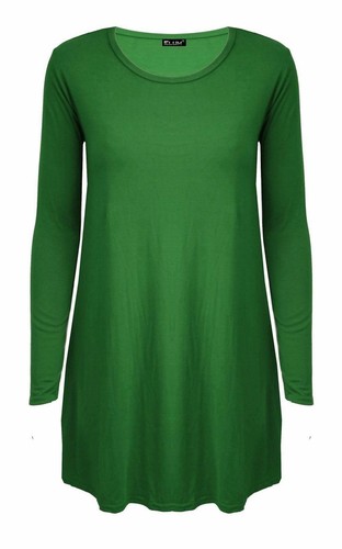 Women Ladies Long Sleeve Swing Dress Flared A Line Skater Dress Top Size 8-26 - Picture 15 of 18