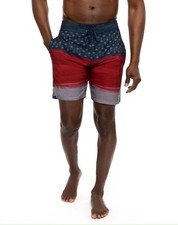 NEW Mens Size 30 Travis Mathew Boardshorts Palm Trees Red Blue Grey NWT Golf Eco
