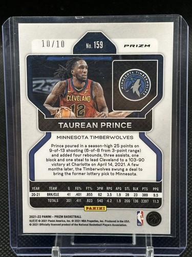 Sujetalibros Taurean Prince 2021 Panini Prizm #159 Gold Shimmer 10/10 - Imagen 6 de 10