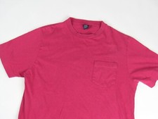 Vtg 90s Land's End Pink Single Stitch Pocket T Shirt Men's M 80s USA Made 1990s