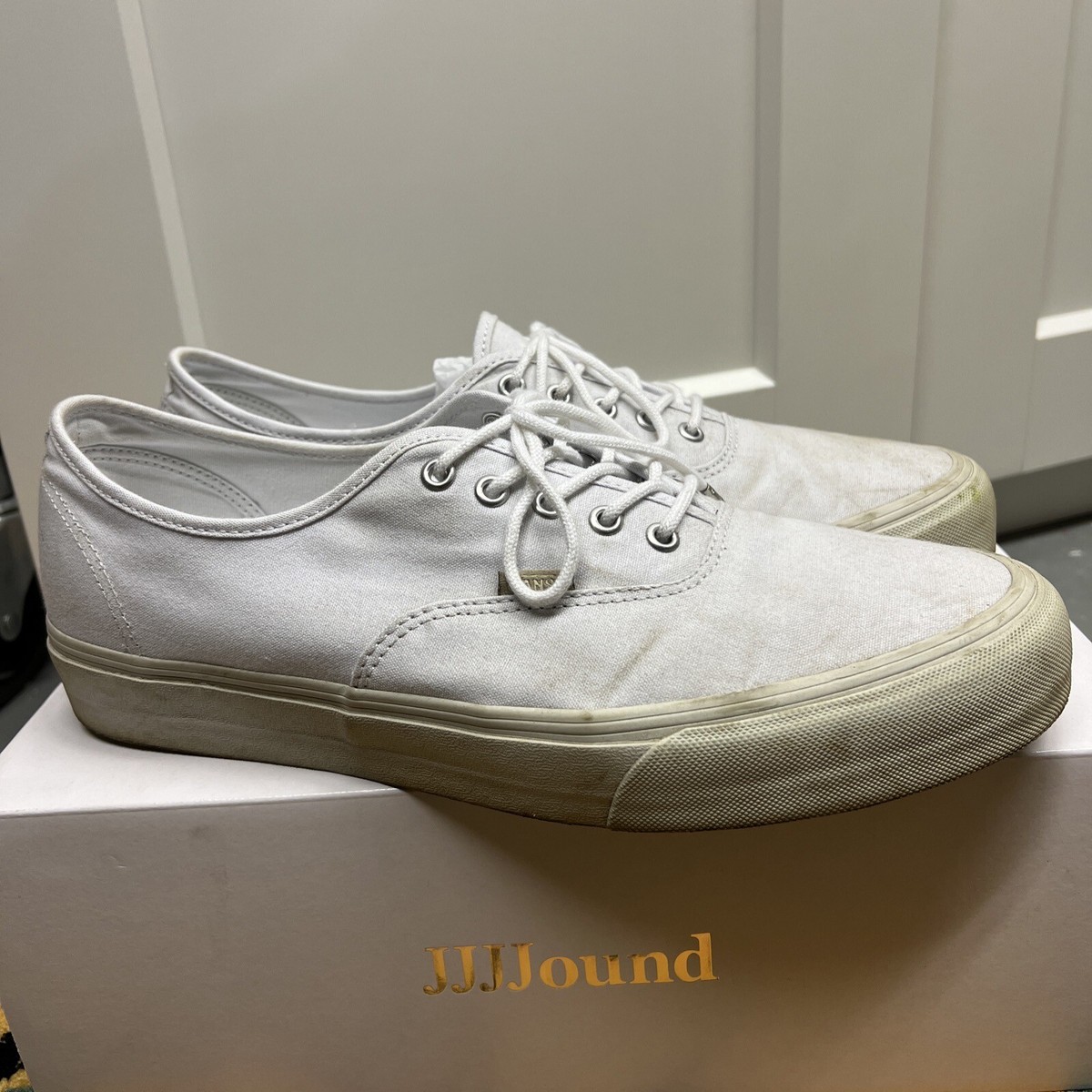Size 13 Men's - Jjjjound Vans Vault Authentic - White Canvas