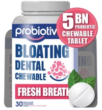 PROBIOTIV CHEWABLE PROBIOTICS FOR DAILY BLOATING W/ 5 BILLION CFU FOR GAS RELIEF