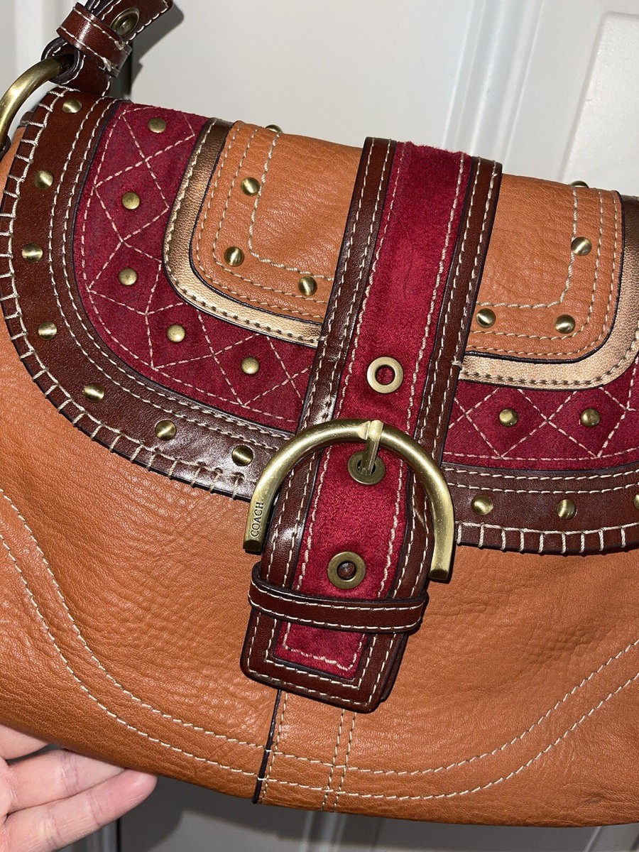 Coach Brown/Red Soho Buckle Shoulder Bag Vintage Y2K Rare Coach Brown/Red Soho Buckle Shoulder Bag Vintage Y2K Rare