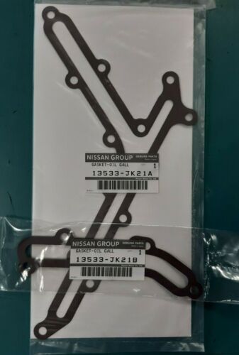 SETx2 GENUINE TIMING COVER GASKET OIL GALLERY INFINITI,NISSAN 350Z 3.5L VQ35HR - Picture 2 of 4