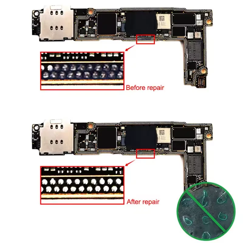 Micro terminales de soldadura soldadura PCB retrabajo punto de rastreo reparación IC pad rasgado BGA pestaña Foto 4 de 4