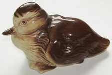 Poole Pottery Glazed Brown and White Ceramic Duck Duckling - Made in England