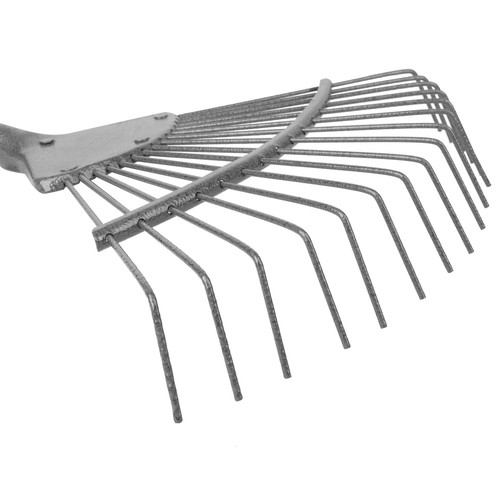Garden Rake Head, 16 Tine/Tooth Forged Carbon Steel Lawn & Leaf Rake, Secure Fit - Picture 7 of 7