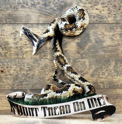 DONT TREAD ON ME SNAKE   14 gauge steel 4.5'' x 4.5'' (Magnet)