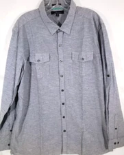 Marc Anthony-Mens Long Sleeve Button Down Shirt-XL Extra Large Slim-Gray-Casual
