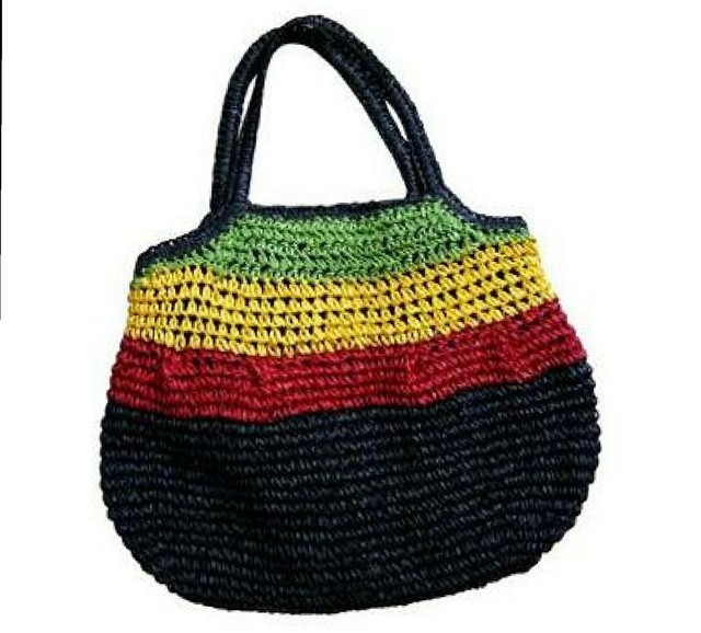 Rasta Jamaica Shoulder Bag Reggae Boho Hippie Beach tote Sak Hobo Straw