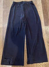 Chicos Travelers Sz 1 Pants Black Slinky Pull On High Rise Stretch Elastic Waist