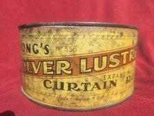 VINTAGE ADVERTISING TIN, SPONGS SILVER LUSTRE CURTAIN ROD