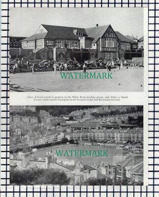 (7708) White Rock Bowling Green Hastings Central Cricket Ground - 1957 Cutting