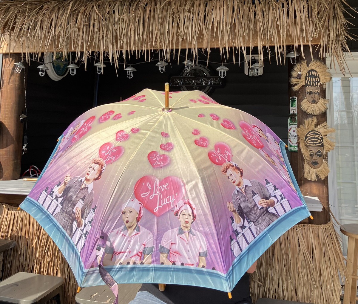Couverture Tapisserie Vintage I Love Lucy - Scène Lucy & Ethel - Franges - 45x60