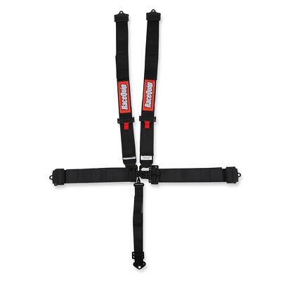 RaceQuip Black 5 Point Race Car Seat Belt 3 in. Lap and Shoulder - 2 in. Sub SFI