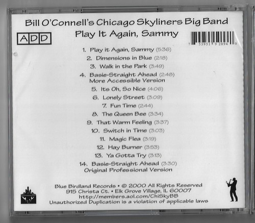 Play It Again Sammy Nestico Bill OConnell Big Band CD NEW Count Basie Free Shipg - Picture 2 of 2