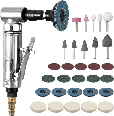 Compressed Air Angle Die Grinder 1/4'' 90 Degree Mini Sander Grinder Polisher Too
