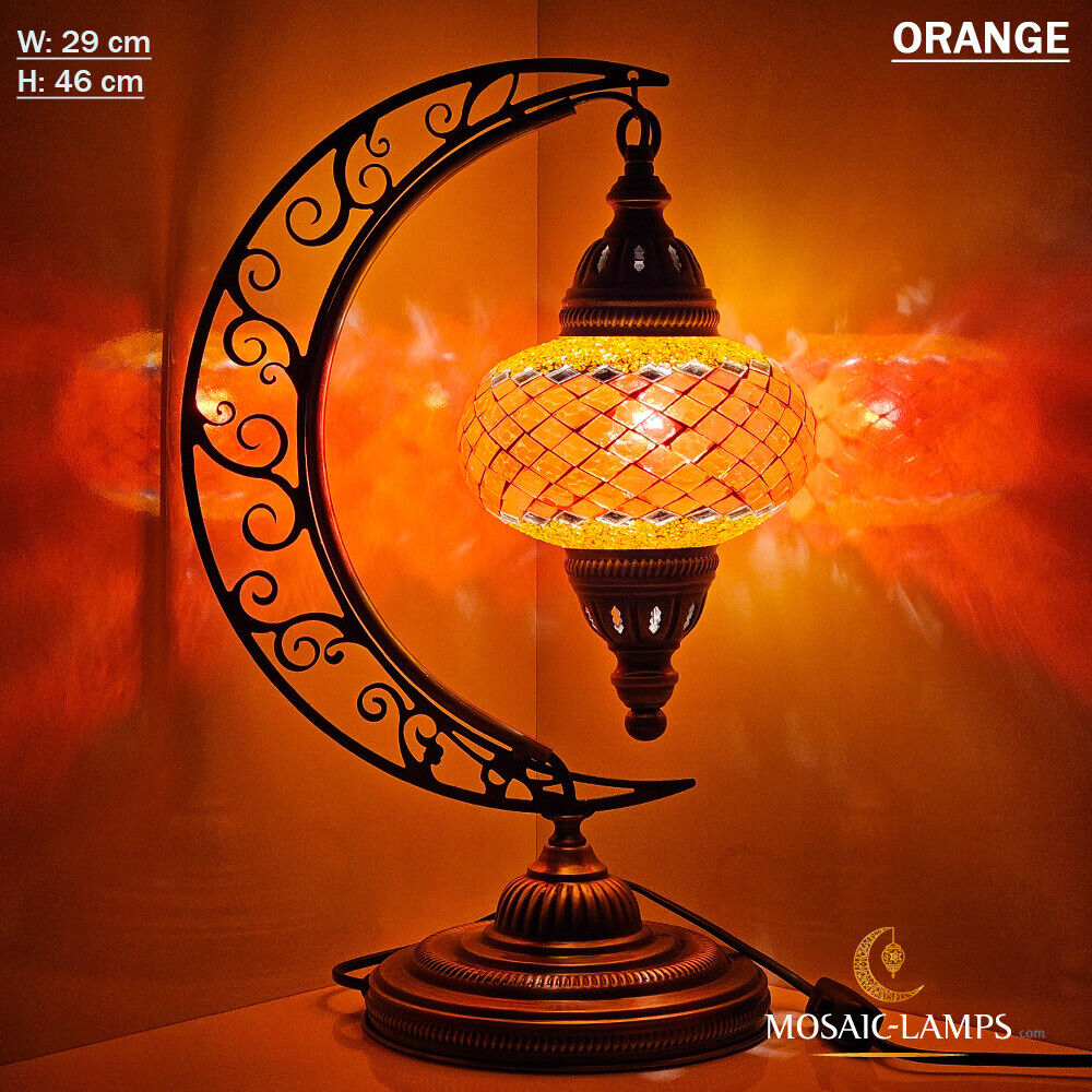 Moroccan Moon Table Lamp, Arc, Murano Crescent Desk Lights Moroccan Moon Table Lamp, Arc, Murano Crescent Desk Lights