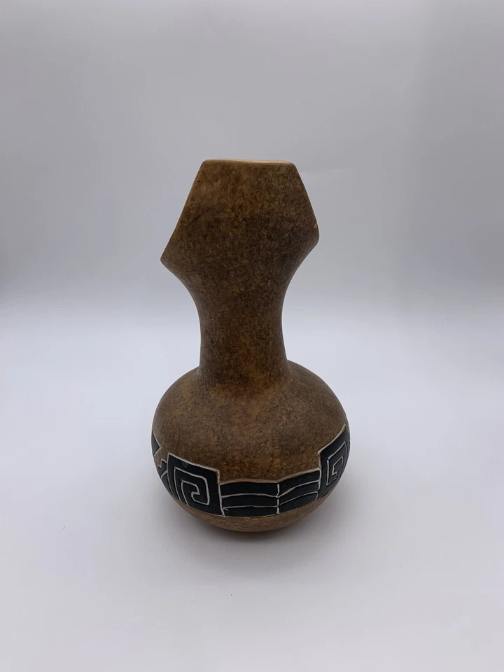 Jarrón jarra cerámica arte mexicano vintage con interior esmalte verde Foto 3 de 4