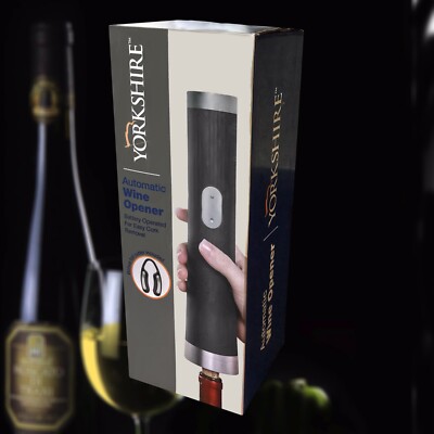 Yorkshire Automatic Battery Operated Wine Opener ~  Easy Cork Removal ~ NEW