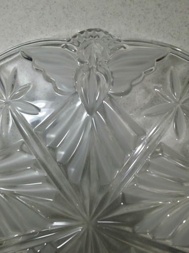 Gorham Crystal Angel Snowflake Round Platter 13 1/2 Christmas Platter Tray - Picture 12 of 12