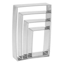 Rectangle Cookie Cutter Set Assorted Sizes Stainless Steel Geometric Cutters