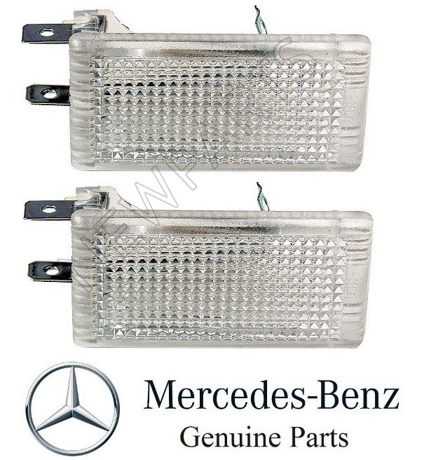 For Mercedes W126 W202 Set of 2 Front Interior Courtesy Lights on Door