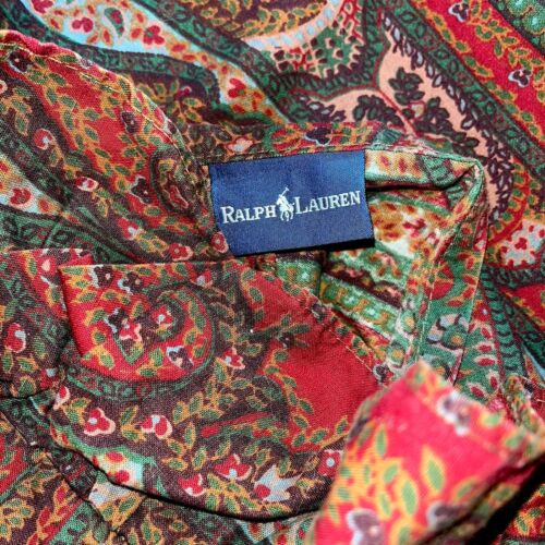 Vintage 2er Set Vintage Ralph Lauren Kissen Shams Rüsche Std Cardiff Paisley Medaillon - Bild 2 von 11