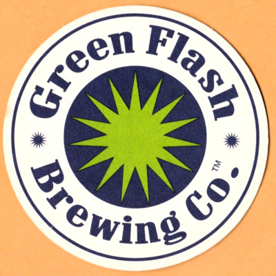 Green Flash Brewing Co  Beer Coaster San Diego CA