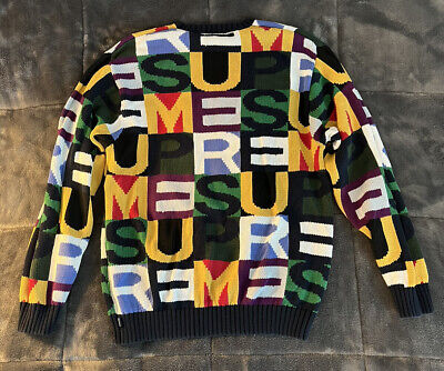 Supreme FW18 Big Letters Sweater - Multicolor Size L (Large) - 100%  Authentic