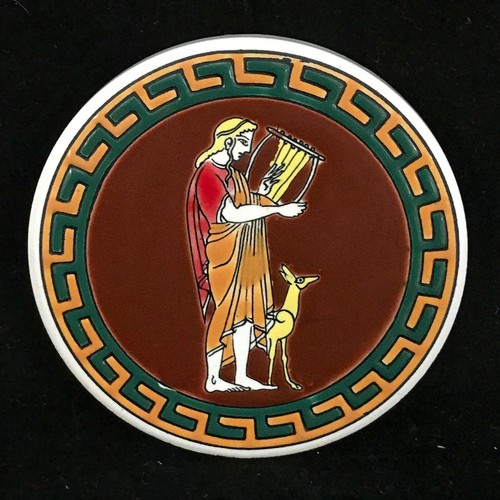 Set of 4 Handmade Greece Coasters Niarchos Smaltotechniki Ships Warrior Musician - Picture 3 of 6