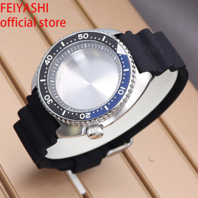45mm SilverSeiko Skx009 Mod Watch Case+Rubber Strap For Seiko Nh35 nh36 Movement