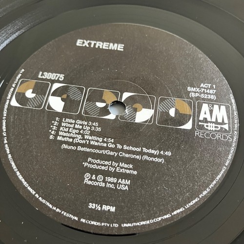Extreme Vinyl Record Self Titled LP Ultra Rare Bonus Track Australia Release - Foto 5 di 5