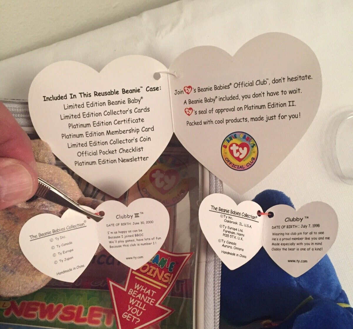 Ty Beanie Baby CLUBBY I II III IV - Rare Collection - Unique Lot - Vintage!!! - Picture 10 of 12