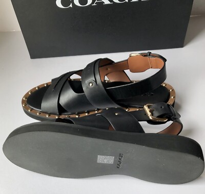 【大幅値下げ】COACH MAGGI LEATHER SANDAL COACH Women's Gemma Sandal Black Leather 5 M | eBay