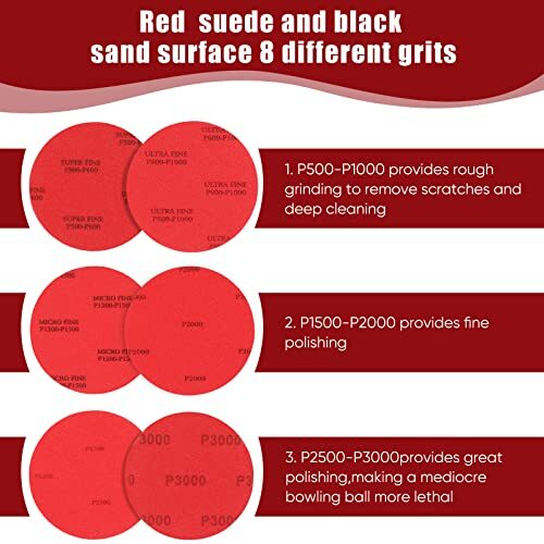 8 Pack Bowling Sanding Pads Resurfacing Polishing Cleaning Kit for Bowling Bowls - Afbeelding 5 van 7