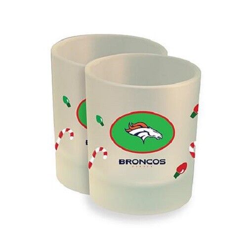 Denver Broncos NFL 2-pack Christmas Rocks Glasses