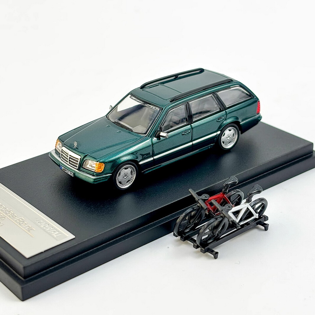 Mortal Model 1/64 BENZ S124ワゴン Mortal 1:64 Mercedes-Benz S124 Wagon Black / Green (4