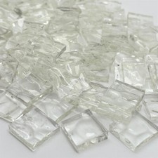 Clear Hammered Hand-cut, Stained Glass Mosaic Tiles