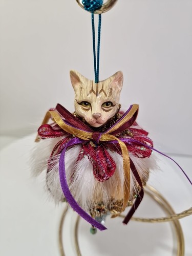 Ornement de Noël goutte pendante goutte pour chaton finition chaton tabby marron 8"h ❤️, C8t - Photo 2/11