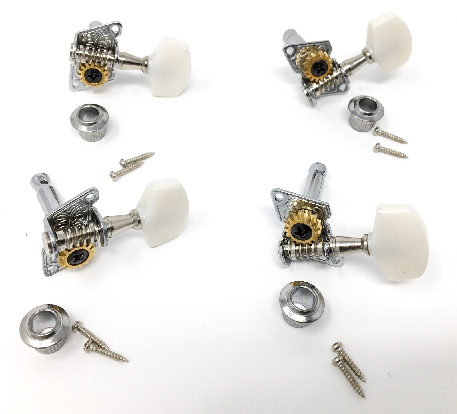 Cigar Box Guitar Tuners Keys for 4 String Guitar 2Left Side and 2