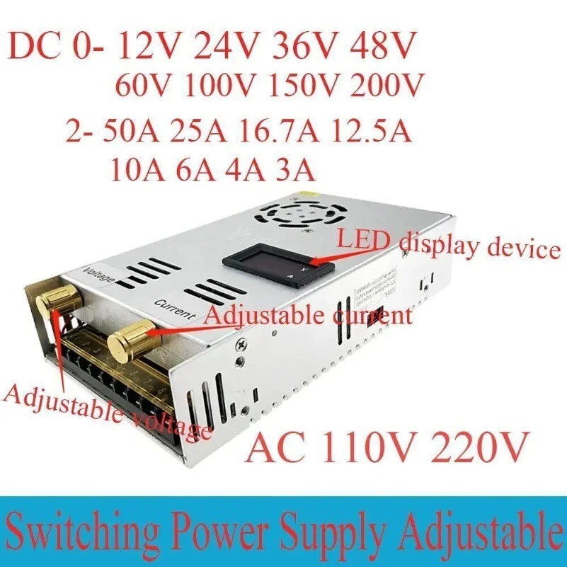 Metal Power Supply Switching Adapter Adjustable Voltage Current Transformers-- - Image 2 of 4