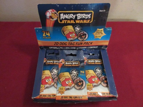 Unopened 2012 Angry Birds Star Wars 2D Dog Tag Fun Pack Box of 24 Packs - Picture 9 of 10