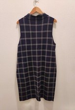 Ann Taylor Navy Blue Plaid Dress XL Petite
