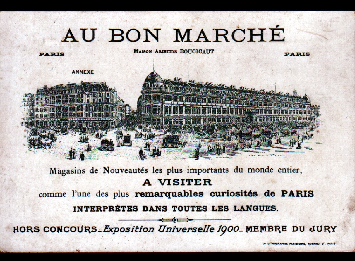 Grand Chromo Publicitaire Au Bon Marché 'Les Mois' - Janvier Boules De Neige, Février...