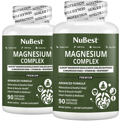 NuBest Magnesium Complex, Albion  Magnesium Bisglycinate & BioPerine  (Pack 2)